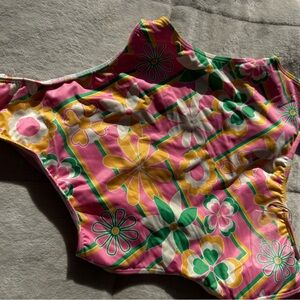 New Kenny Flowers Floral Pink and Yellow Swimsuit